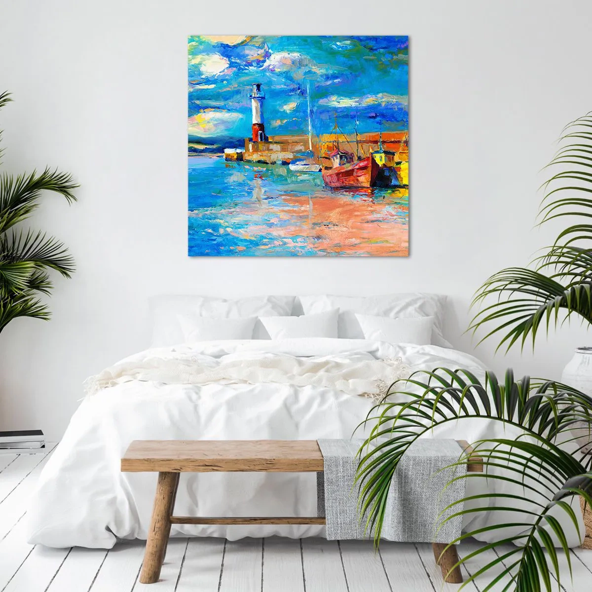 Impression sur toile - Image sur toile - Un après-midi dans la baie arc-en-ciel - 70x70 cm