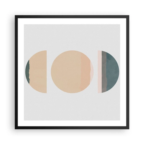 Affiche dans un cadre noir - Poster - Cercles après cercles - 60x60 cm