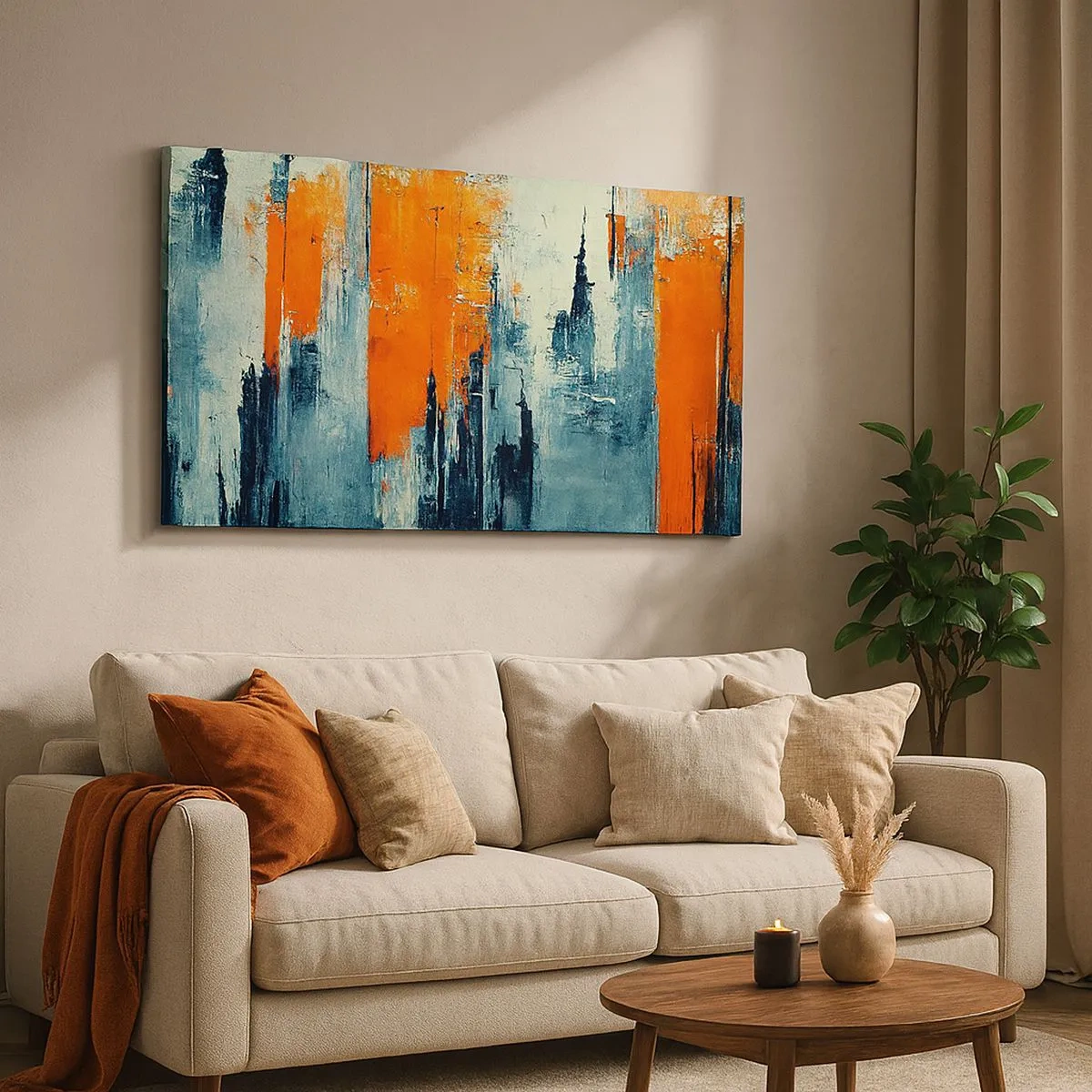 Impression sur toile - Image sur toile - Paysage moderne - 100x40 cm