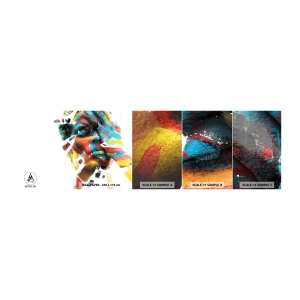 Échantillon De Papier Peint Standard Eco - Personnalité colorée - Abstraction, Morceau, Graphique - 100x30 cm