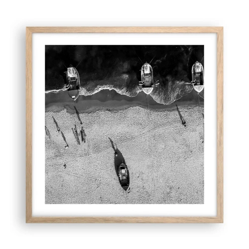 Affiche dans un chêne clair - Poster - Toujours sur le rivage… - 50x50 cm