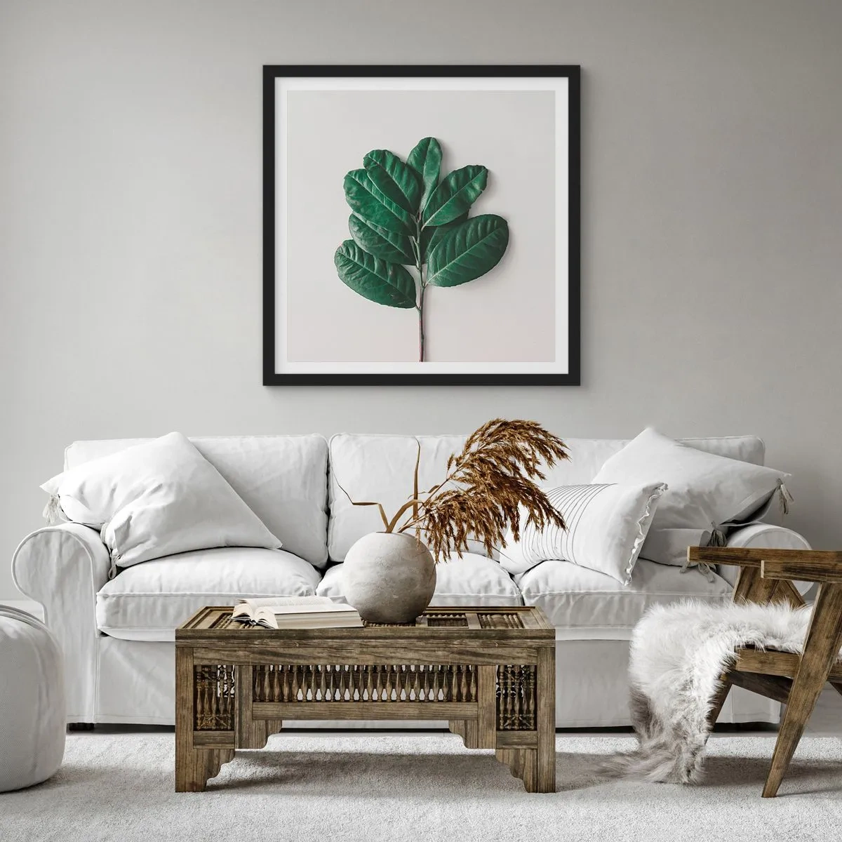 Affiche dans un cadre noir - Poster - Dessin de la nature elle-même - 40x40 cm