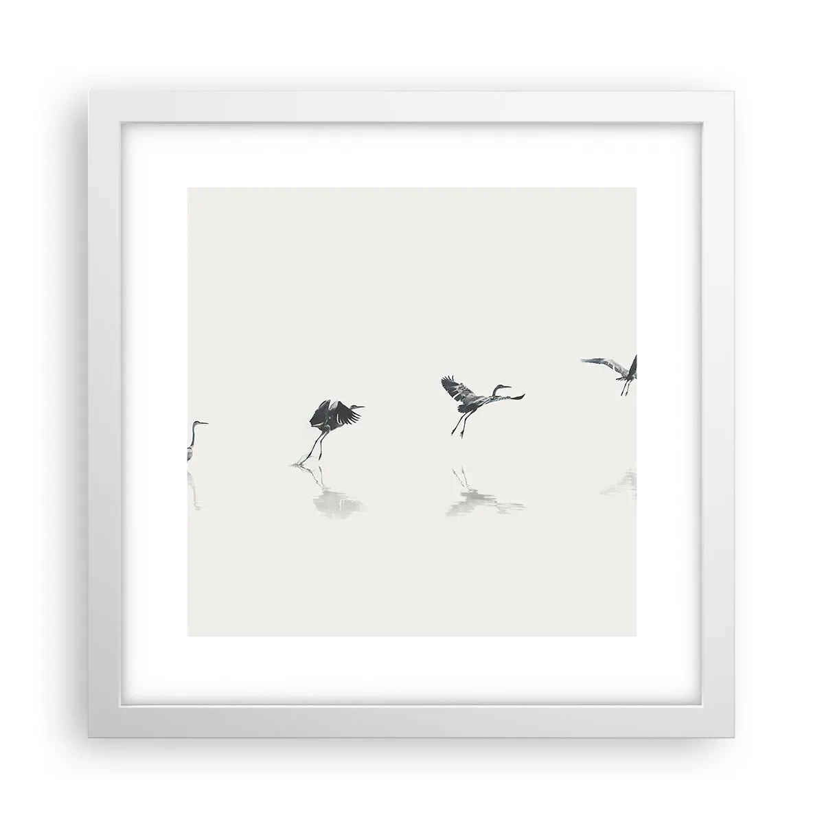 Affiche dans un cadre blanc - Poster - Quatre étapes simples - 30x30 cm