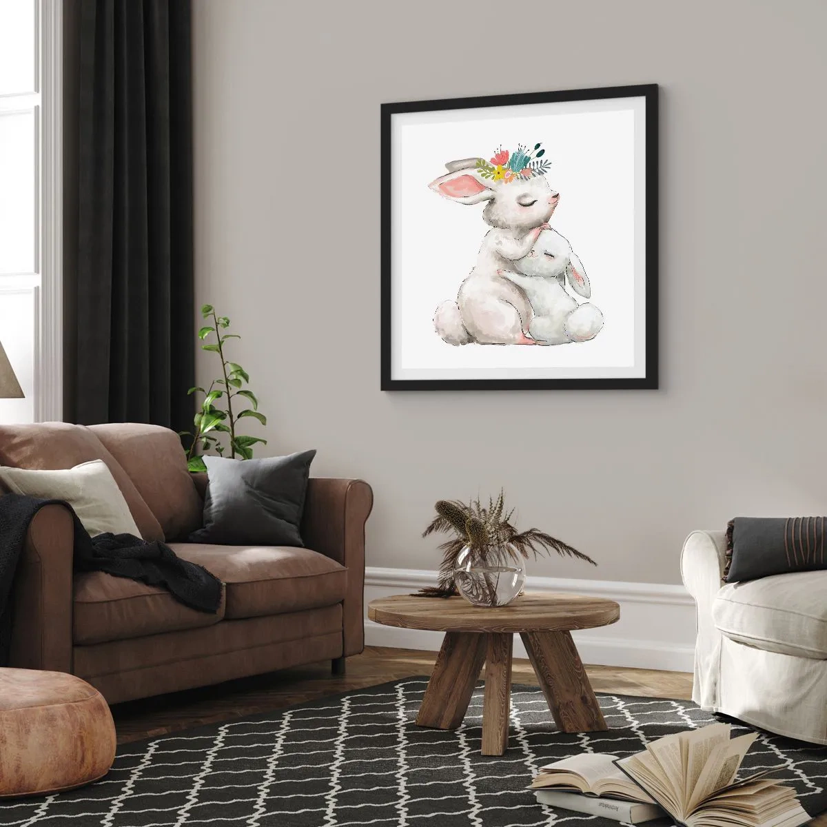 Affiche dans un cadre noir - Poster - Maman irremplaçable - 50x50 cm