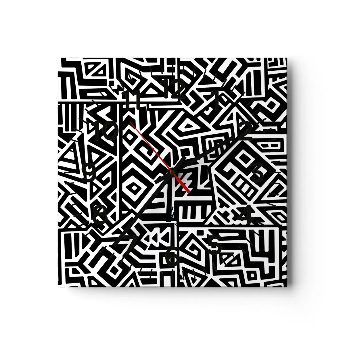 Horloge murale - Pendule murale - Composition précolombienne - 30x30 cm