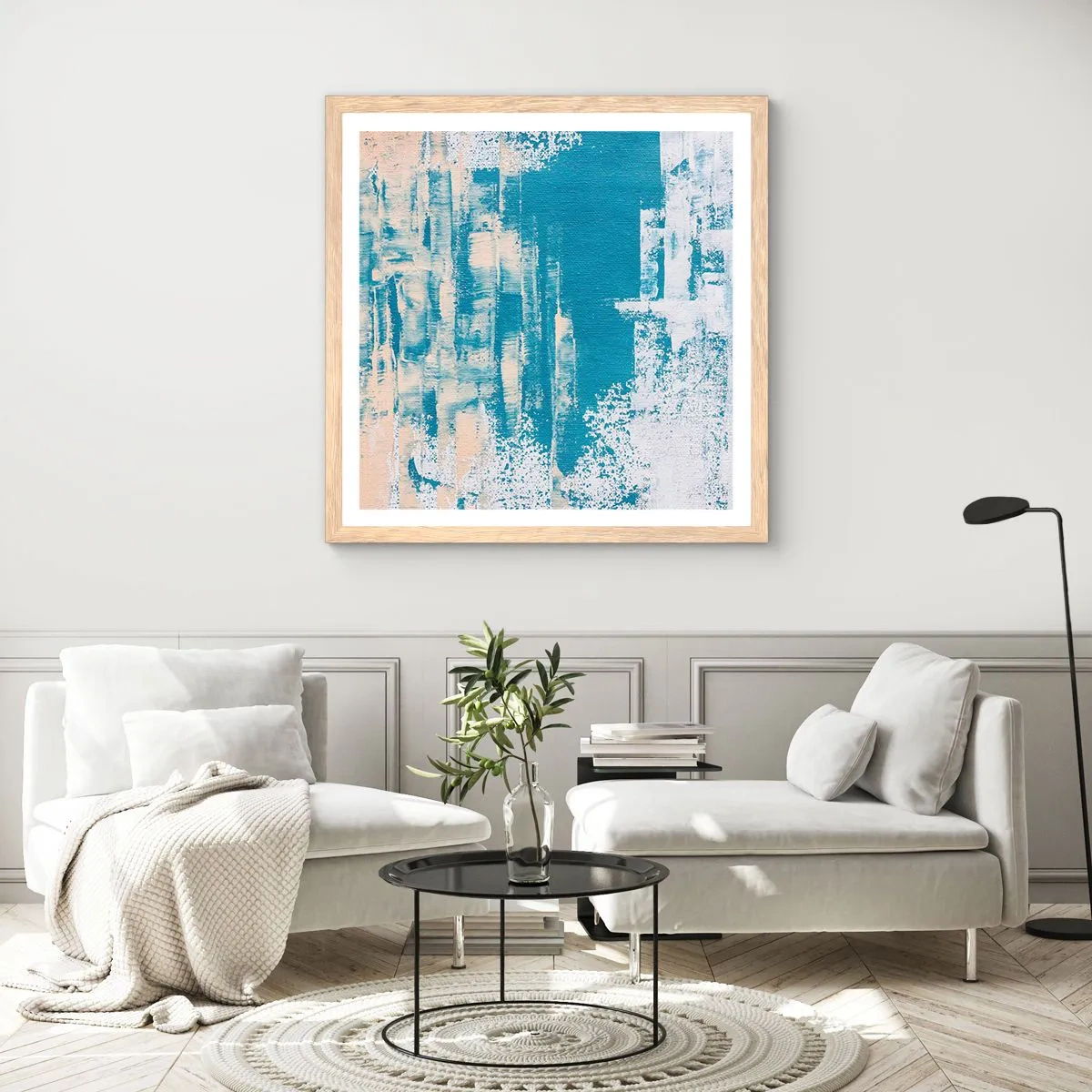 Affiche dans un chêne clair - Poster - À travers un iceberg - 50x50 cm