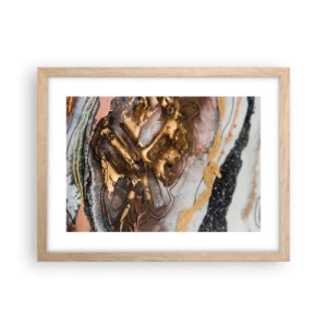 Affiche dans un chêne clair - Poster - Élément de la terre - 40x30 cm