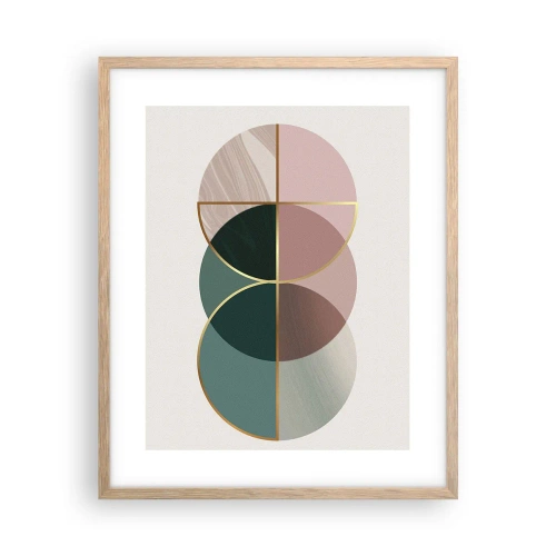 Affiche dans un chêne clair - Poster - Cercles après cercles - 40x50 cm