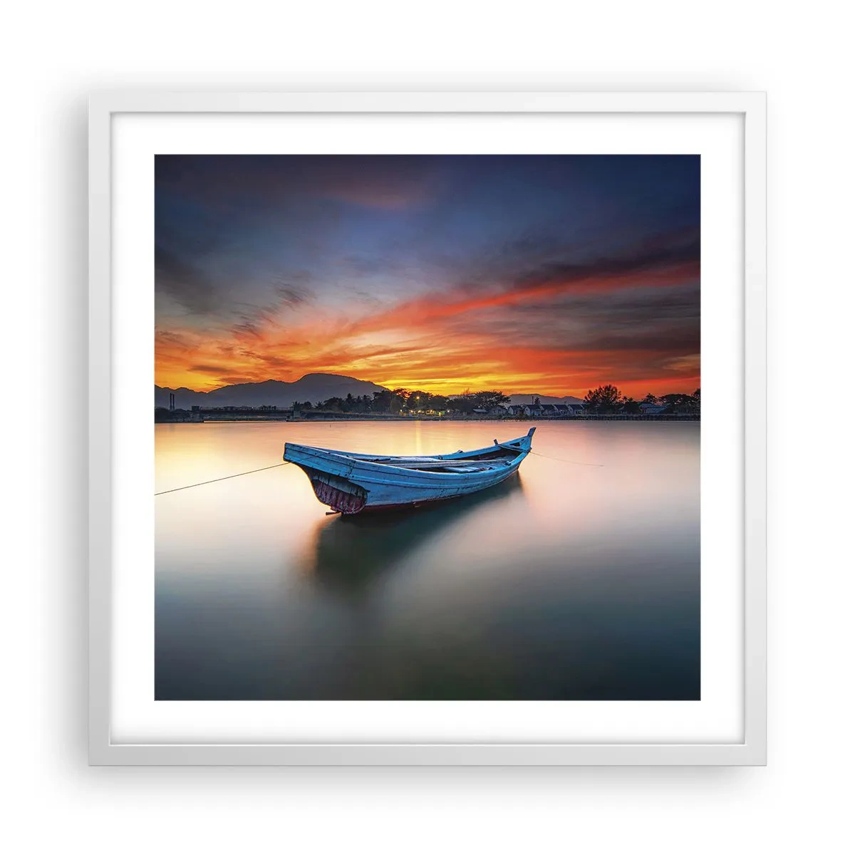 Affiche dans un cadre blanc - Poster - Une bonne nuit arrive - 50x50 cm