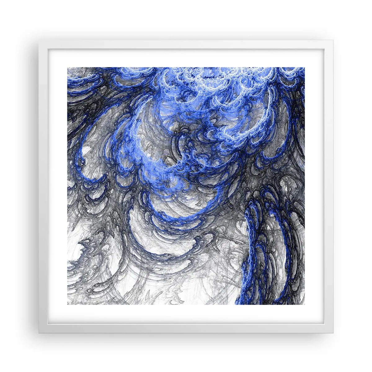Affiche dans un cadre blanc - Poster - La naissance d'une vague - 50x50 cm