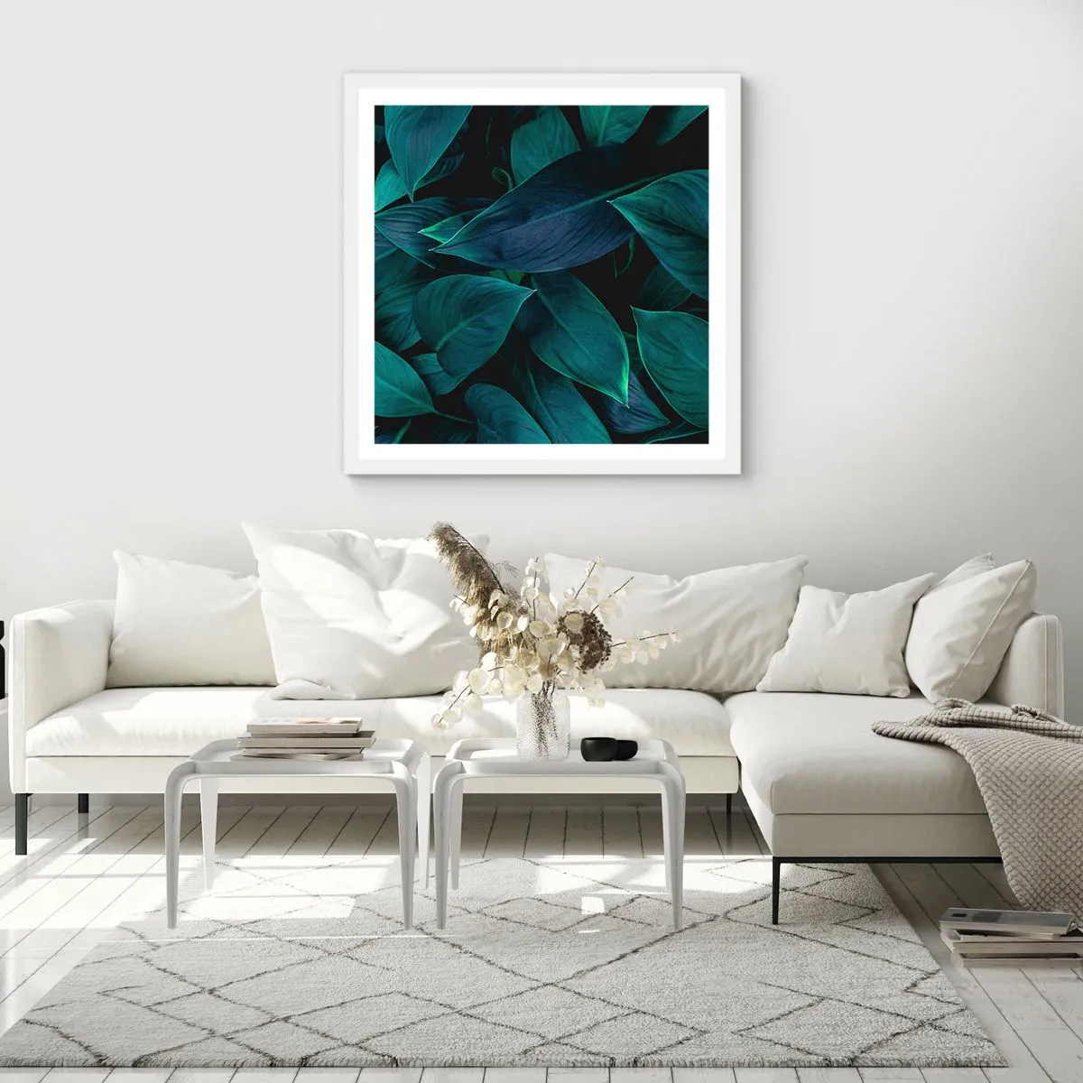 Affiche dans un cadre blanc - Poster - le vert lui-même - 30x30 cm