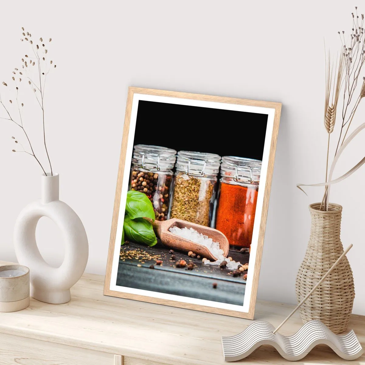 Affiche dans un chêne clair - Poster - Pour que la vie ait du goût - 70x100 cm