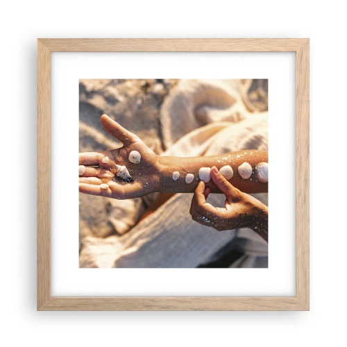 Affiche dans un chêne clair - Poster - La beauté à portée de main - 30x30 cm