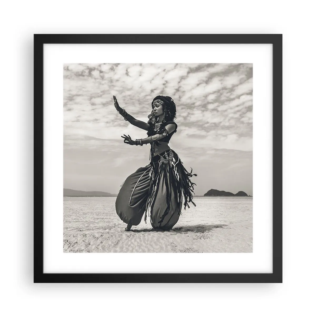 Affiche dans un cadre noir - Poster - Danse des îles du sud - 40x40 cm