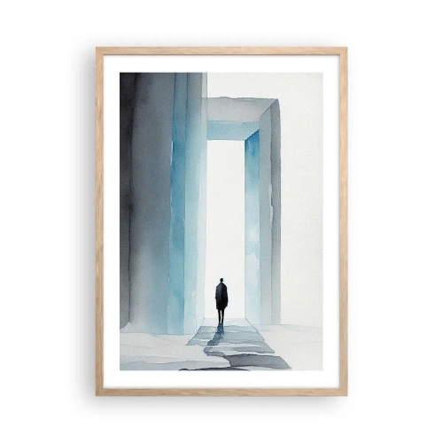 Affiche dans un chêne clair - Poster - Vivez sans limites - 50x70 cm