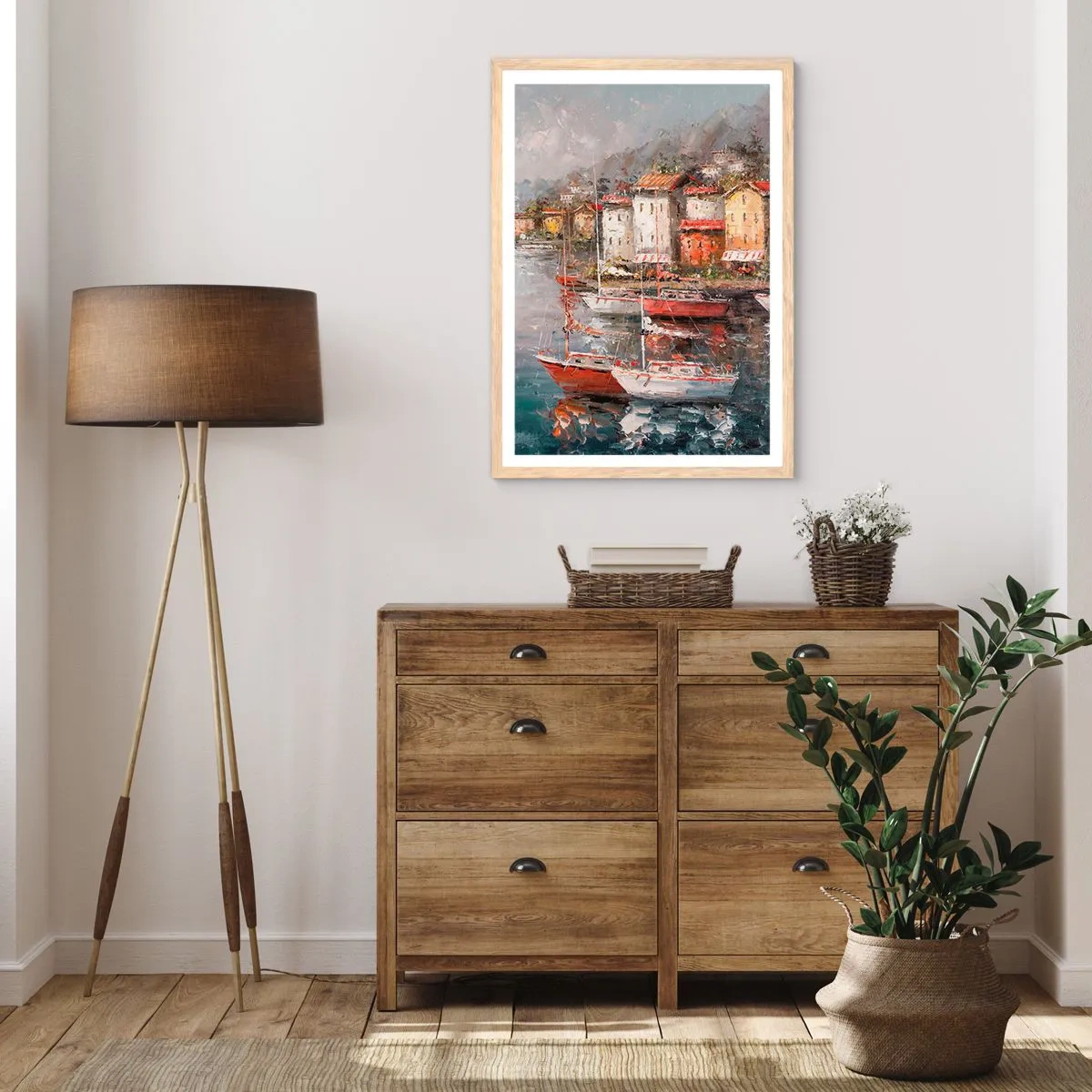 Affiche dans un chêne clair - Poster - Havre romantique - 61x91 cm