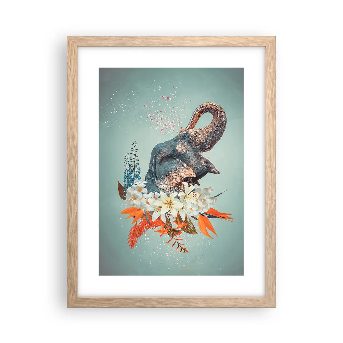 Affiche dans un chêne clair - Poster - Un rugissement de joie - 30x40 cm