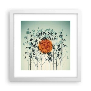 Affiche dans un cadre blanc - Poster - Soleil japonnais - 30x30 cm