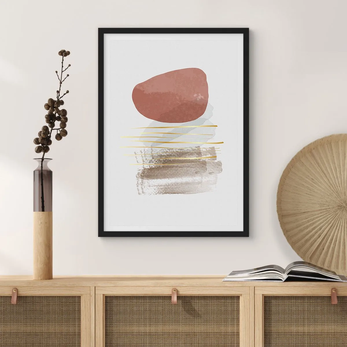 Affiche dans un cadre noir - Poster - Colonnade abstraite - 70x100 cm