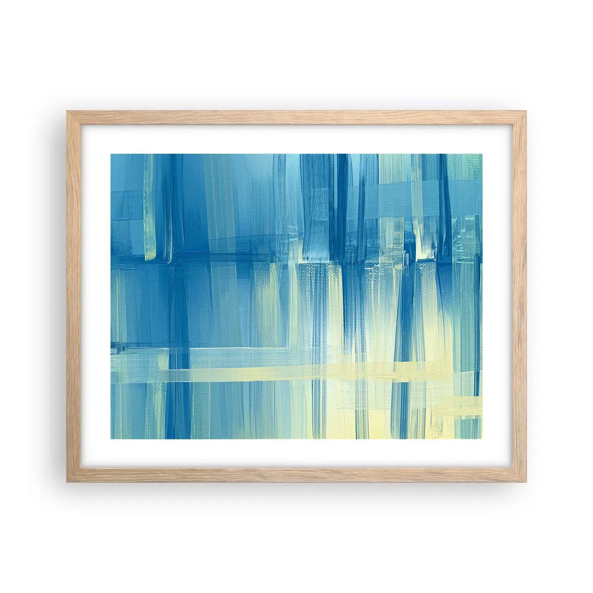 Affiche dans un chêne clair - Poster - Composition en turquoise - 50x40 cm