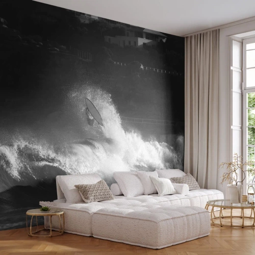 Papier Peint Photo Premium Sand - Défi accepté! - Surfant, Vague, Sports nautiques - 400x280 cm