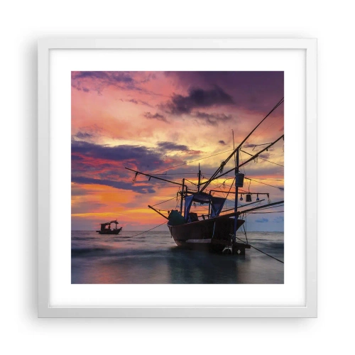 Affiche dans un cadre blanc - Poster - Soirée exotique - 40x40 cm