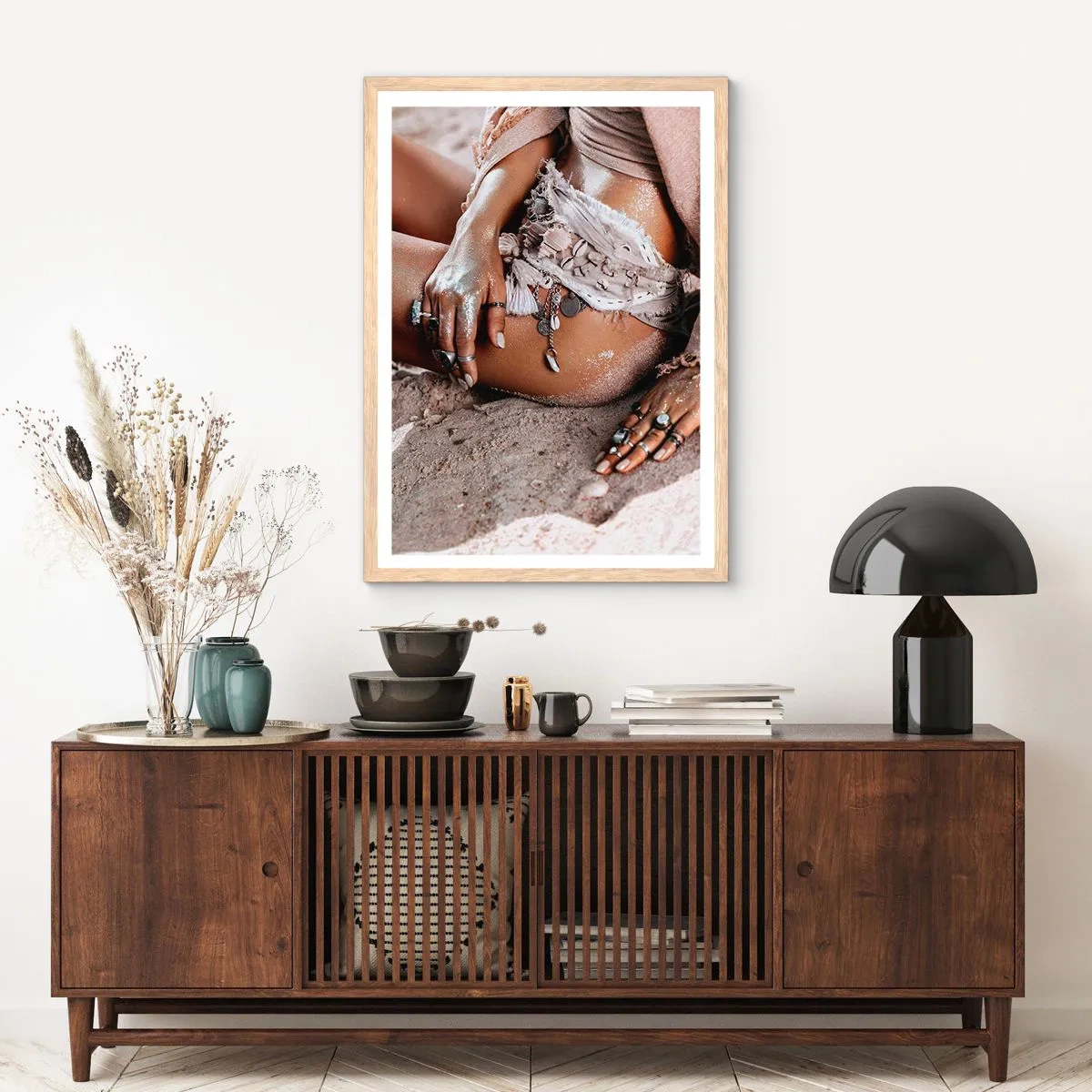 Affiche dans un chêne clair - Poster - Rejeté par la vague? - 61x91 cm