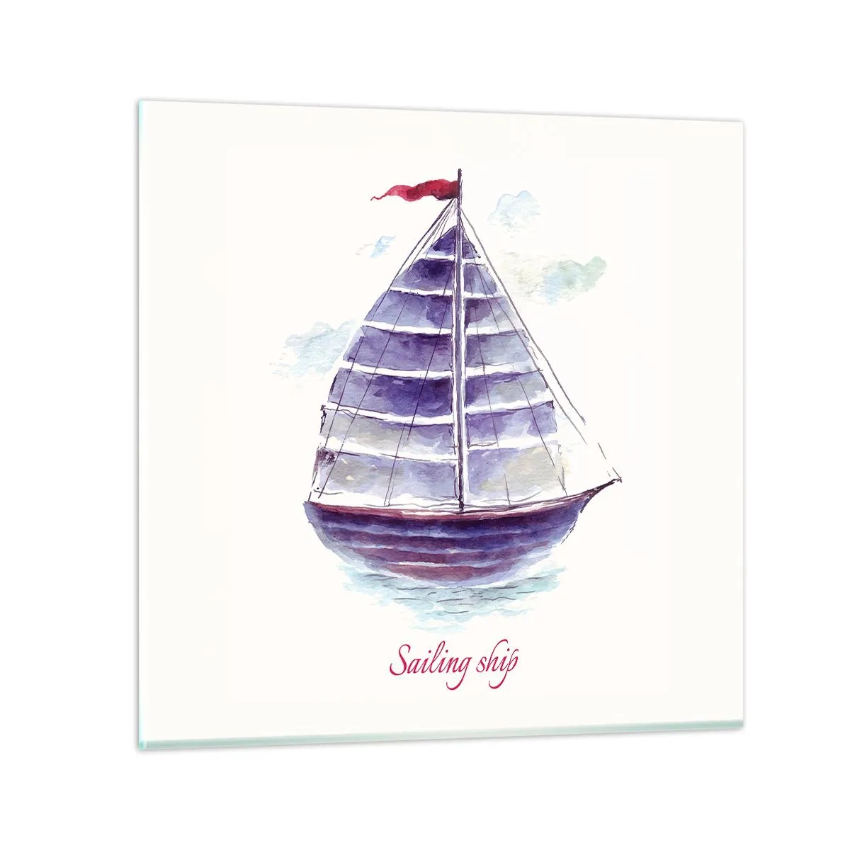 Impression sur verre - Image sur verre - Plein de voiles et d’eau calme - 30x30 cm