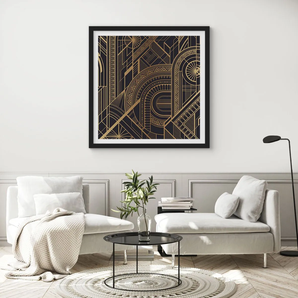 Affiche dans un cadre noir - Poster - Concept, idée, plan - 60x60 cm
