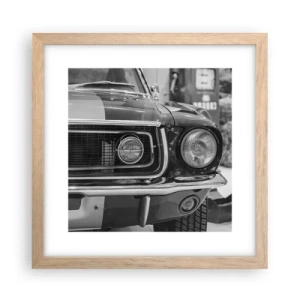 Affiche dans un chêne clair - Poster - Conduire dur - 30x30 cm