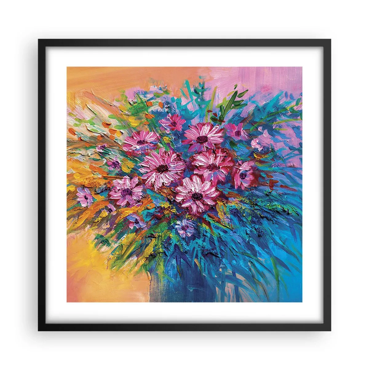 Affiche dans un cadre noir - Poster - Énergie de la vie - 50x50 cm