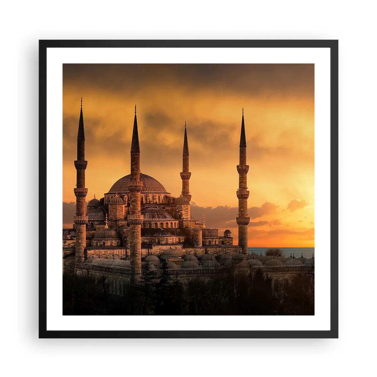 Affiche dans un cadre noir - Poster - Dieu est grand - 60x60 cm