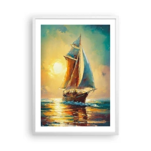 Affiche dans un cadre blanc - Poster - Toutes voiles dehors - 50x70 cm