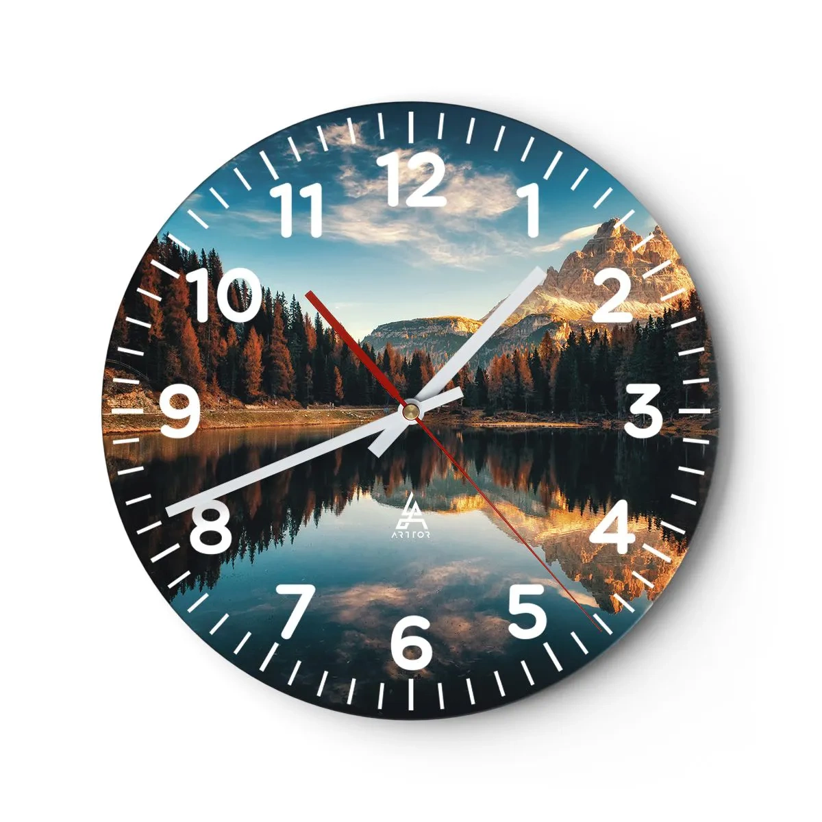 Horloge murale - Pendule murale - Double paysage - 40x40 cm