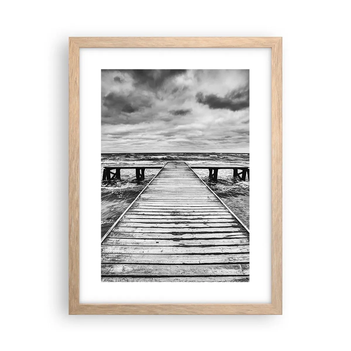 Affiche dans un chêne clair - Poster - J'attends que le vent, ça le chassera... - 30x40 cm