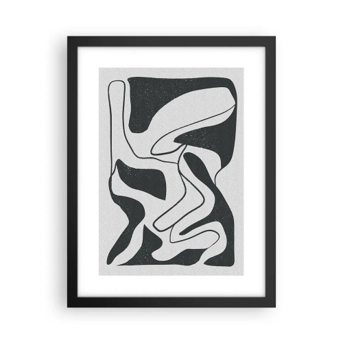 Affiche dans un cadre noir - Poster - Amusement de labyrinthe abstrait - 30x40 cm