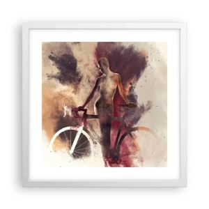 Affiche dans un cadre blanc - Poster - Une âme de vélo aux formes marbrées - 40x40 cm
