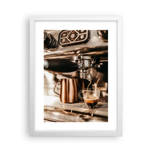 Affiche dans un cadre blanc - Poster - Lueur de café - 30x40 cm