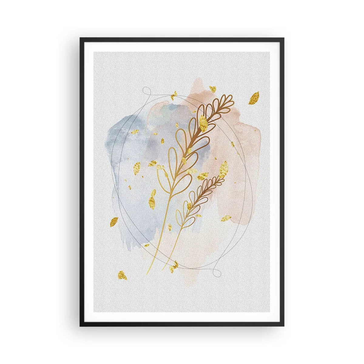 Affiche dans un cadre noir - Poster - Explosion d'or - 70x100 cm