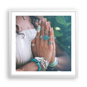 Affiche dans un cadre blanc - Poster - Bienvenue au centre du bien-être - 50x50 cm