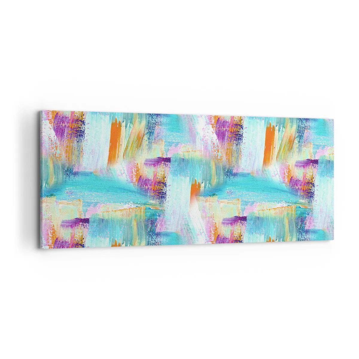 Impression sur toile - Image sur toile - Abstraction colorée avec des coups de pinceau dynamiques - 120x50cm - Labyrinthe reluisant - Décoration murale moderne pour le salon et la chambre ARTTOR