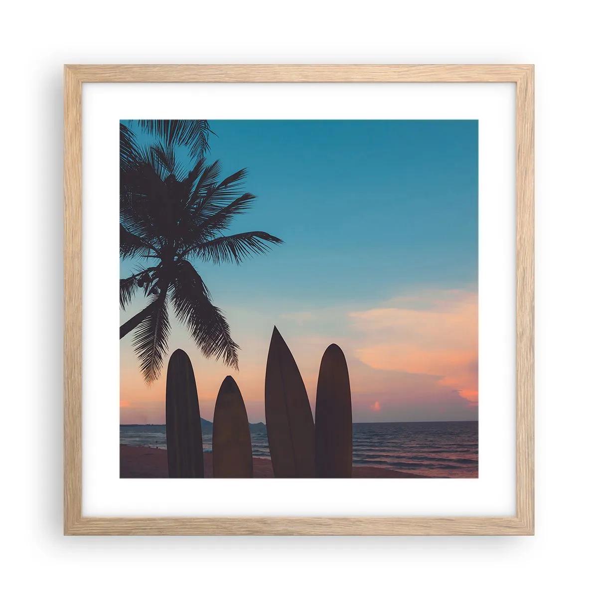 Affiche dans un chêne clair - Poster - Demain sera amusant aussi - 40x40 cm