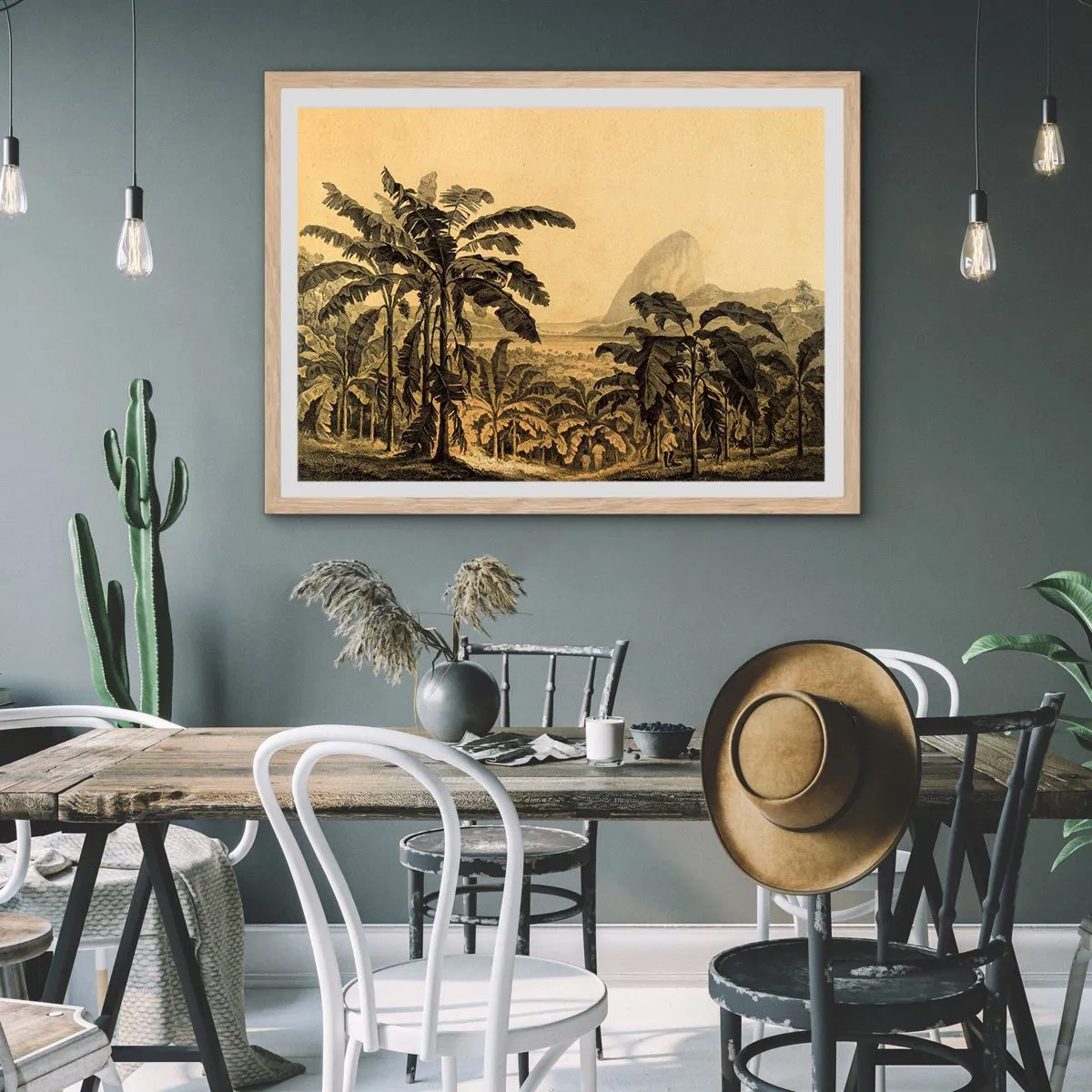 Affiche dans un chêne clair - Poster - Dans un climat colonial - 40x30 cm