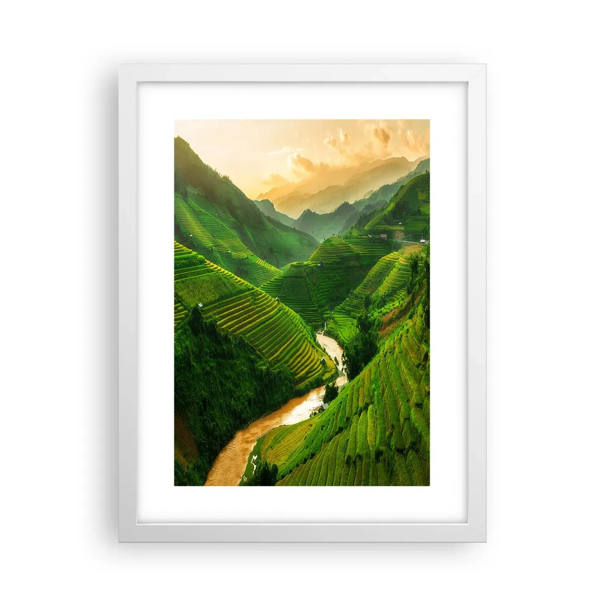 Affiche dans un cadre blanc - Poster - Vallée vietnamienne - 30x40 cm