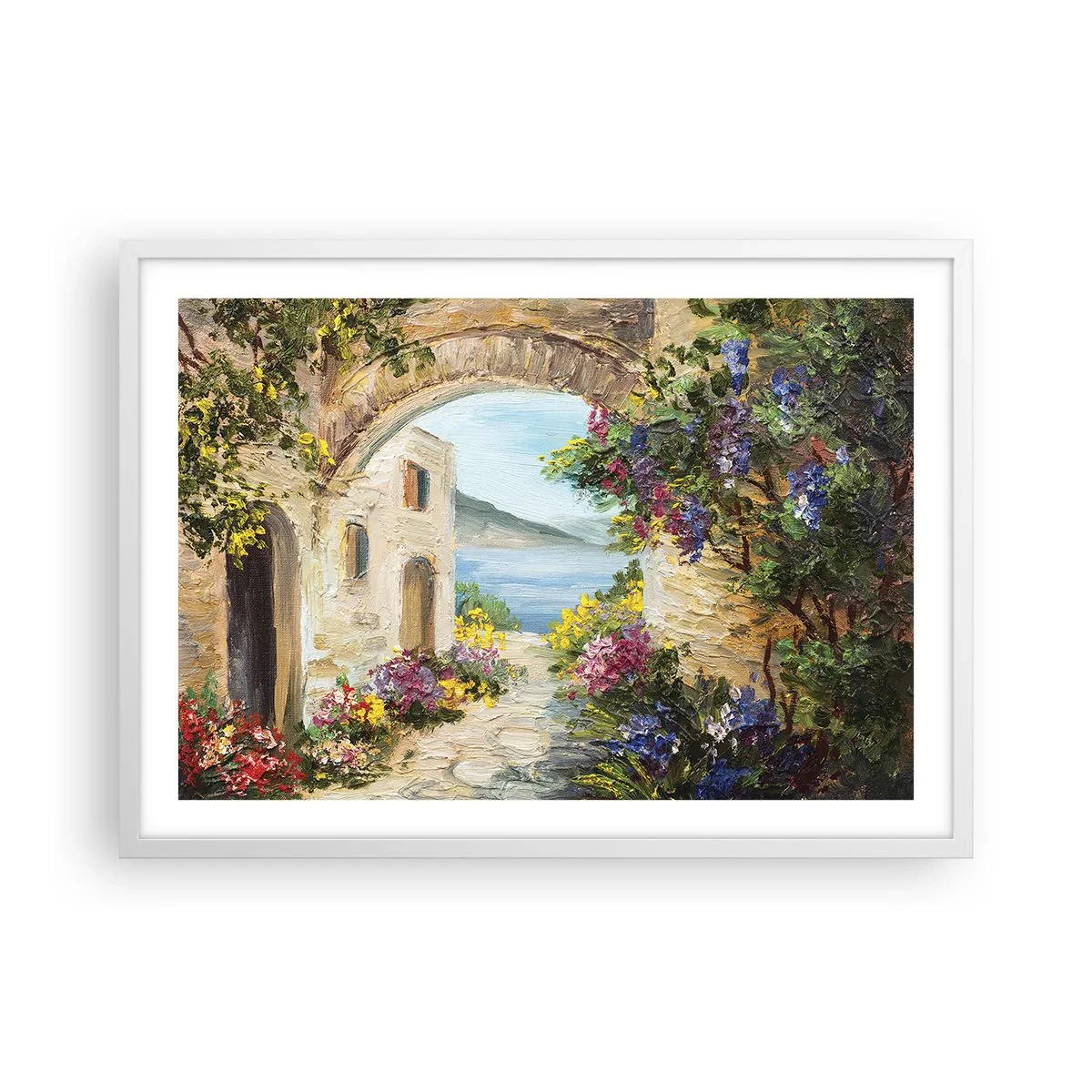 Affiche dans un cadre blanc - Poster - Le charme d'une province côtière - 70x50 cm