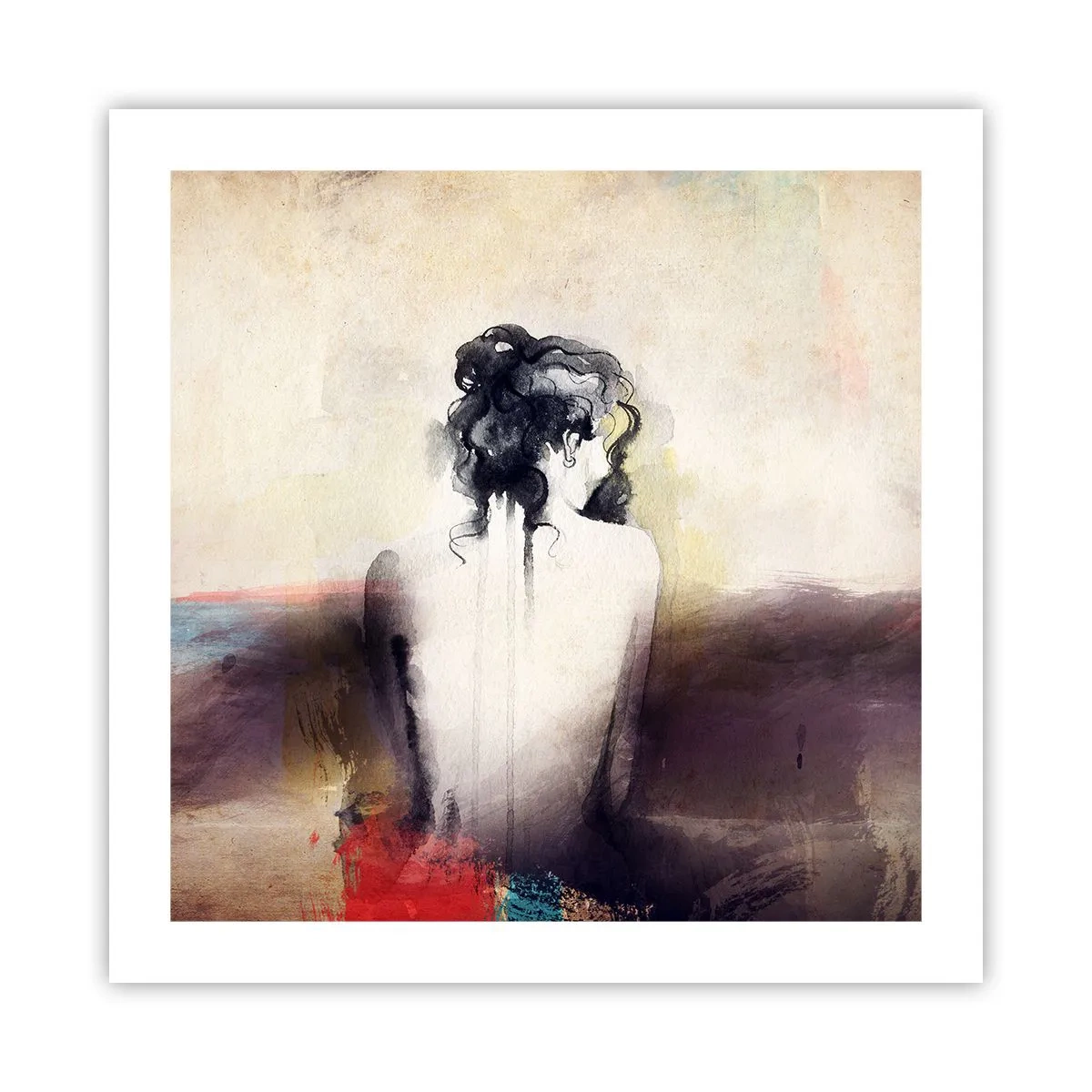 Affiche - Poster - Lignes lisses, formes ovales - 50x50 cm