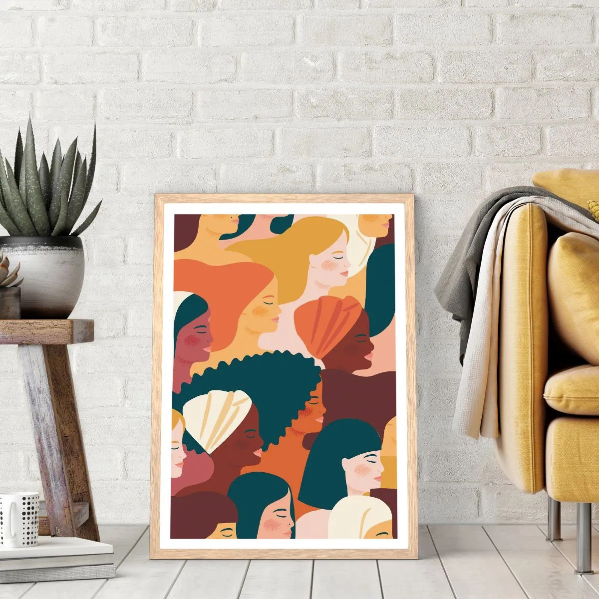 Affiche dans un chêne clair - Poster - Uniquement la féminité - 40x50 cm