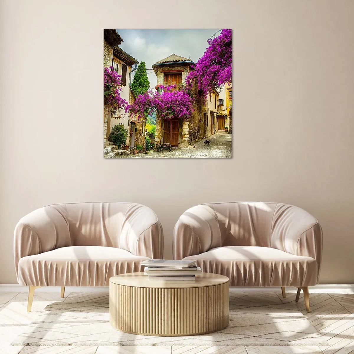 Impression sur verre - Image sur verre - Sous un dais fleuri - 70x70 cm