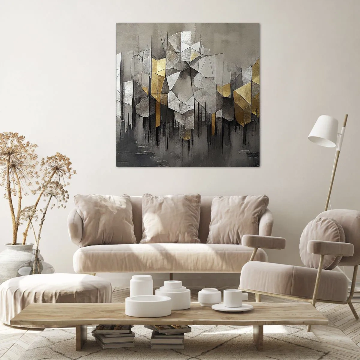 Impression sur toile - Image sur toile - Composition de glace et de lumière - 40x40 cm