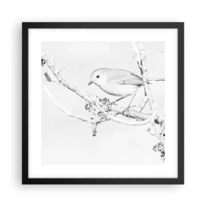 Affiche dans un cadre noir - Poster - Matin d'hiver - 40x40 cm